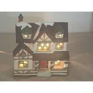 VTG Dickens Collectibles Christmas Town Porcelain Lighted Village House with box
